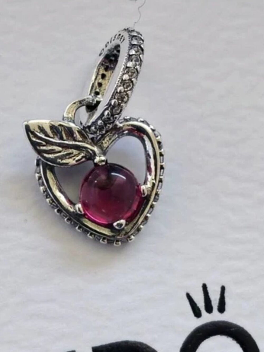 New Pandora S925 ALE Disney Snow White Apple Dangle Charm